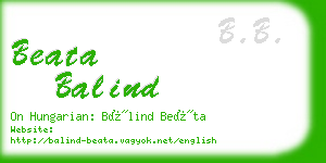 beata balind business card